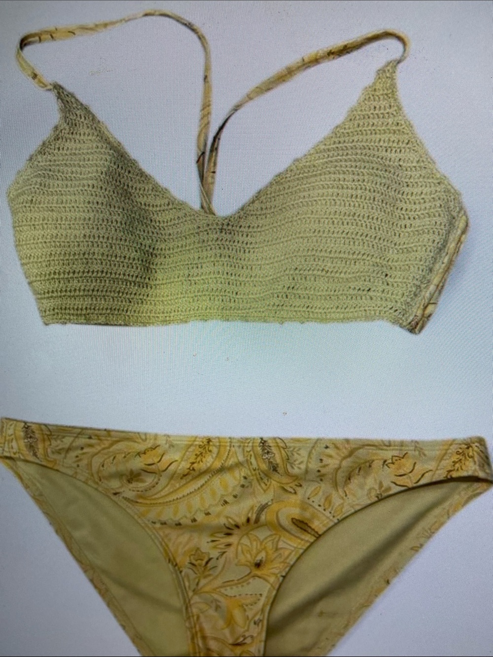 Yellow Crochet Bikini Set - Two Piece Swim